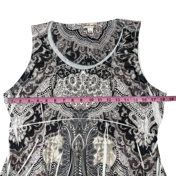 World Unity Women's Midi Dress Large Paisley Sleeveless Rhinestone Embellished - Picture 7 of 10